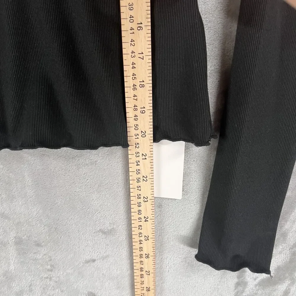 Dazy 2-Piece Ribbed Henley Tops Women’s M Black Green Long Sleeve NWT